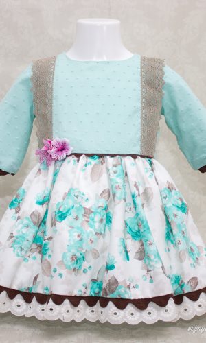 vestido para niña de 1 a 5 años modelo Lago Turquesa otoño-invierno 2015-2016 Vega y Valle