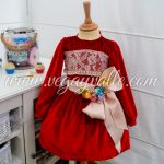 Vestido para niña rococo rojo
